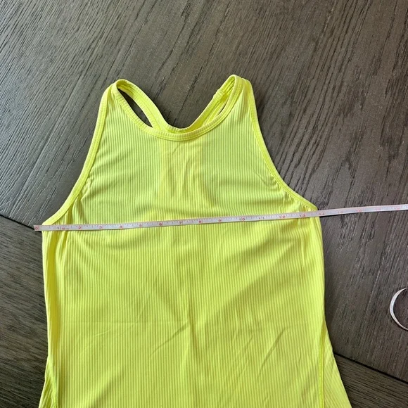 Lululemon Base Pace Ribbed Racerback Tank Top Size 4 Yellow - Picture 4 of 5